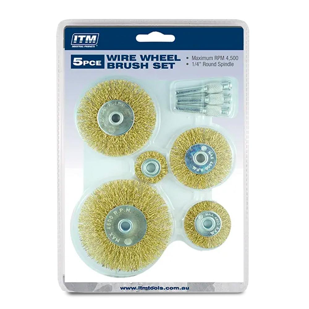 ITM TM7016008 5pce Crimped Wire Brush Kit