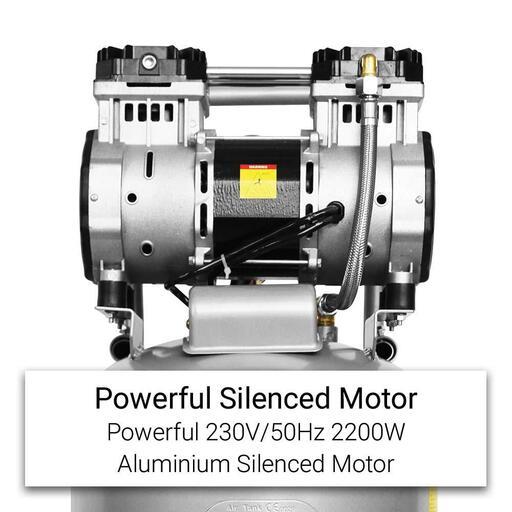 Lincoln VT50LW 2200W 3.0HP 50L Silver Series Vertical Oil Free Silent Air Compressor – image 6