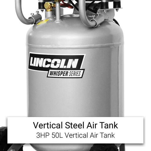 Lincoln VT50LW 2200W 3.0HP 50L Silver Series Vertical Oil Free Silent