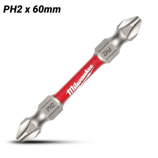 Milwaukee 48324318 SHOCKWAVE PH2/PH2 60mm Double Ended Driver Bit – image 2