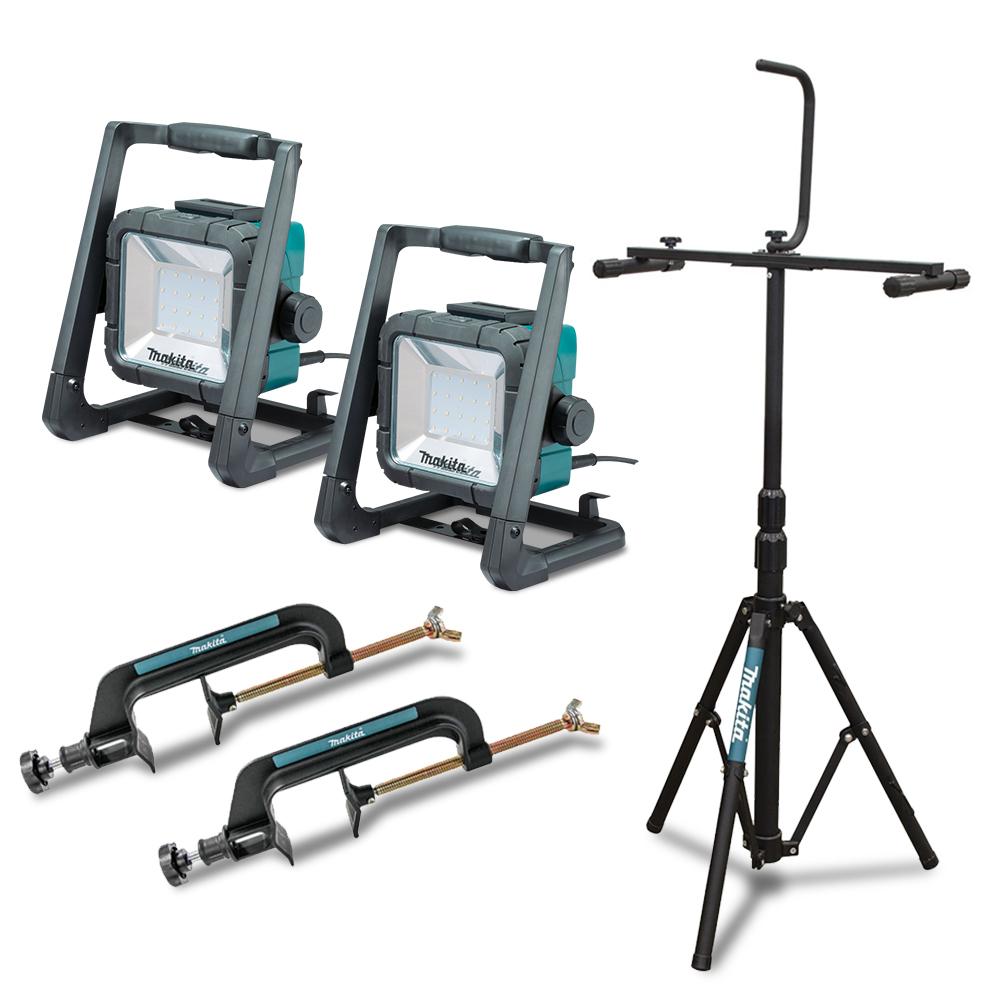 Makita DML805X02 18V Li-ion Cordless & Corded LED Flood Work Lights with Tripod - Skins Only – image 2
