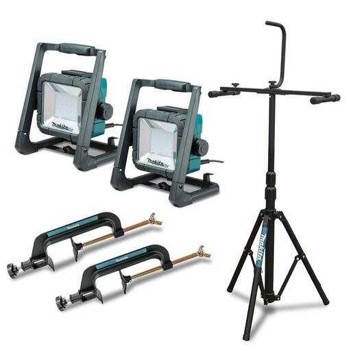 Makita DML805X02 18V Li-ion Cordless & Corded LED Flood Work Lights with Tripod - Skins Only – image 2
