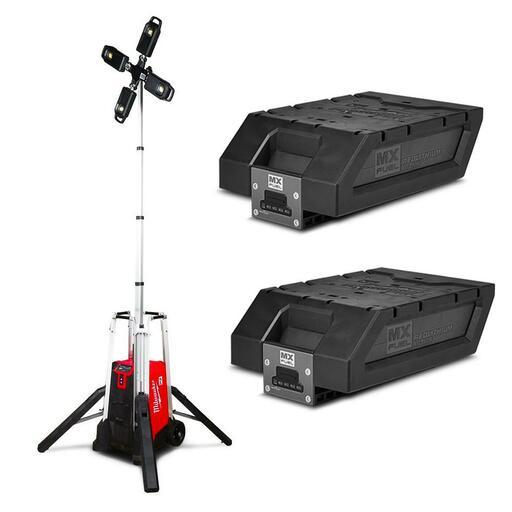 Milwaukee MXFTL-0 + MXFXC406 MX FUEL 6.0Ah Li-ion ONE KEY Tower Light with Charger Combo Kit – image 2