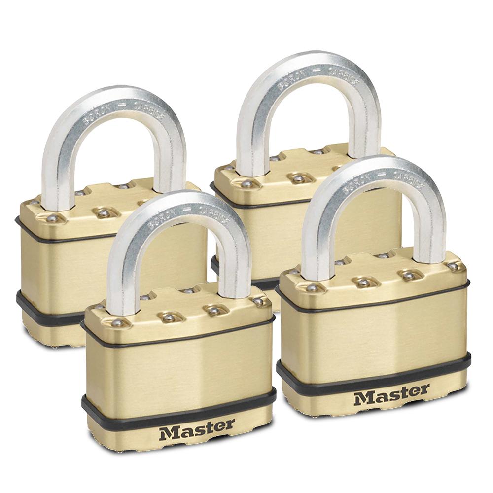 Master Lock M5BQAU 4Pack 50mm (2") Excell Weather Tough Laminated