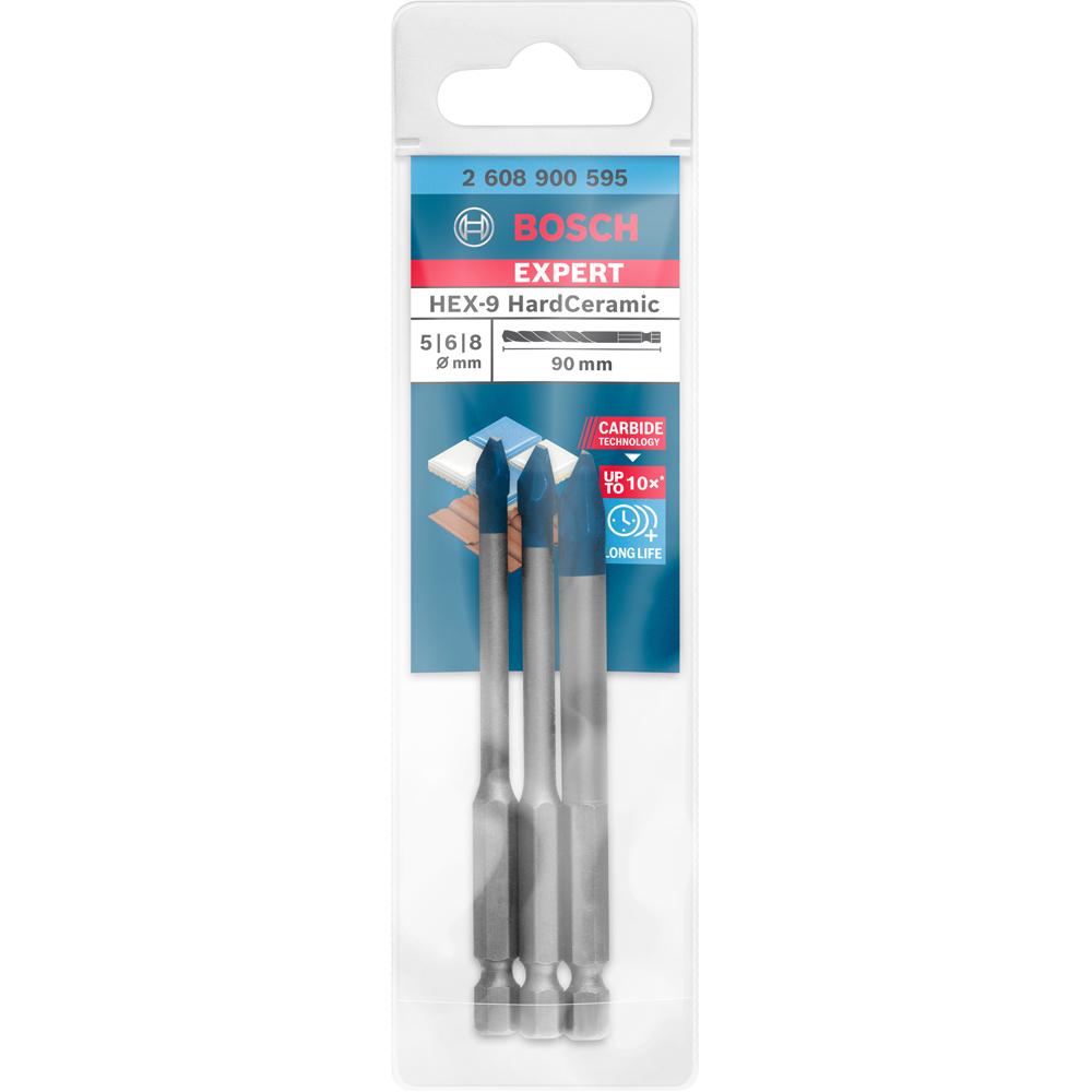 Bosch 2.608.900.595 EXPERT 3pce 90mm HEX-9 HardCeramic Drill Bit Set – image 2