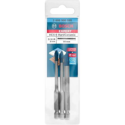 Bosch 2.608.900.595 EXPERT 3pce 90mm HEX-9 HardCeramic Drill Bit Set – image 2