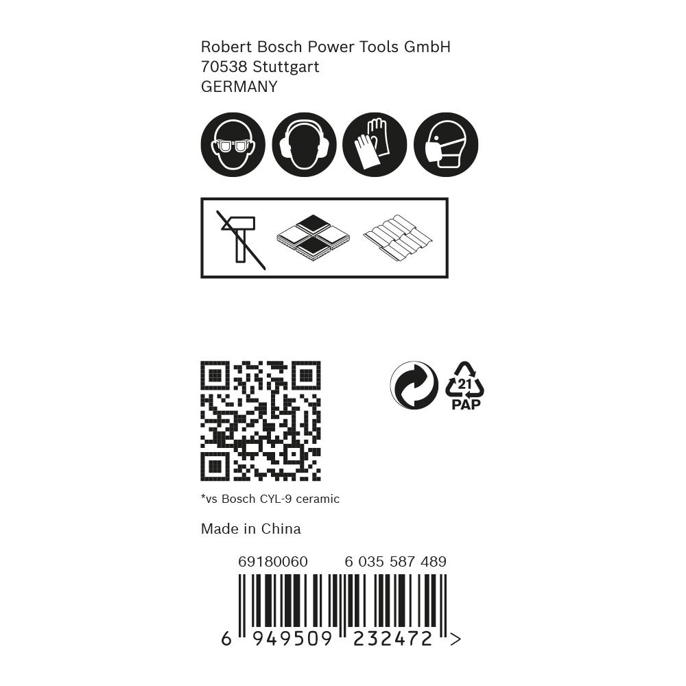 Bosch 2.608.900.595 EXPERT 3pce 90mm HEX-9 HardCeramic Drill Bit Set – image 12