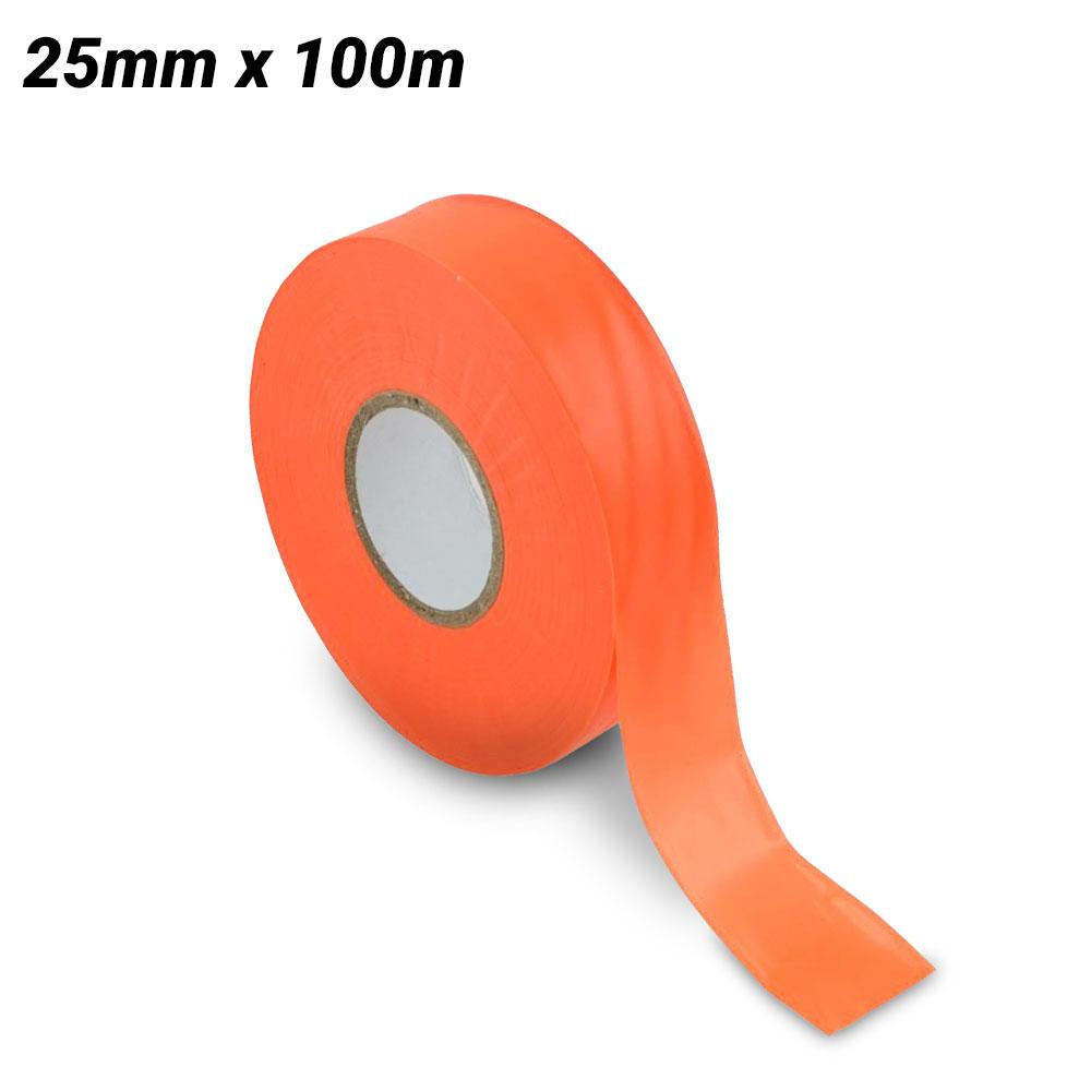 Maxisafe BFT780-FO 25mm x 100m Fluoro Orange Flagging Tape – image 1