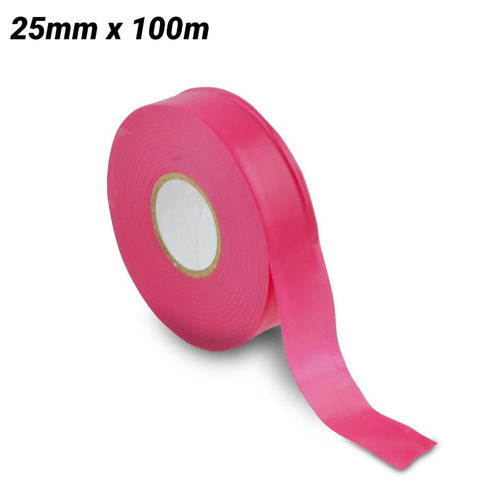 Maxisafe BFT780-FR 25mm x 100m Fluoro Red Flagging Tape – image 1
