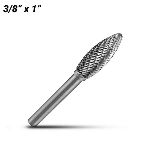 Holemaker CB-SH3 3/8" x 1" Flame Shape Carbide Burr