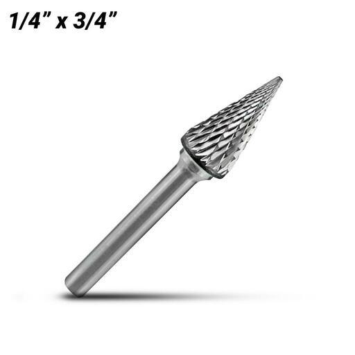 Holemaker CB-SM2 1/4" x 3/4" Cone Shape Carbide Burr