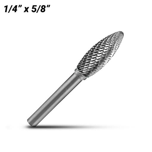 Holemaker CB-SH1 1/4" X 5/8" Flame Shape Carbide Burr