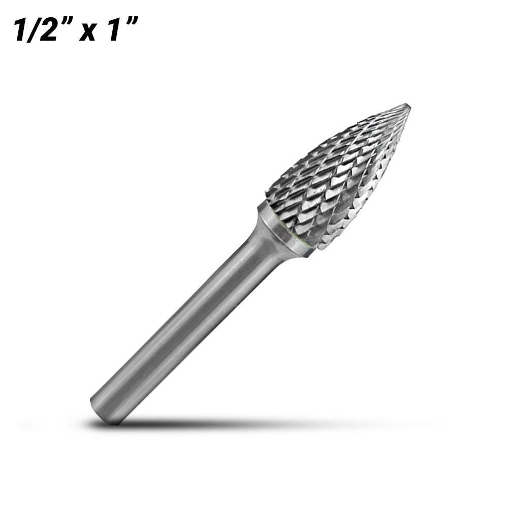 Holemaker CB-SG5 1/2" x 1" Tree Shape Pointed Carbide Burr – image 1