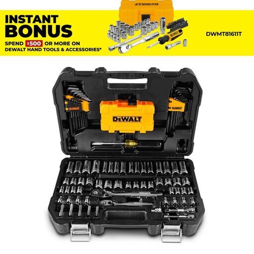 DeWalt DWMT73801-1 108pce 1/4" & 3/8" Drive Metric/SAE Mechanics Socket Set