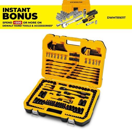 DeWalt DWMT45184-1 184pce 1/4", 3/8" & 1/2" Drive Metric/SAE Black Chrome Mechanics Socket Set
