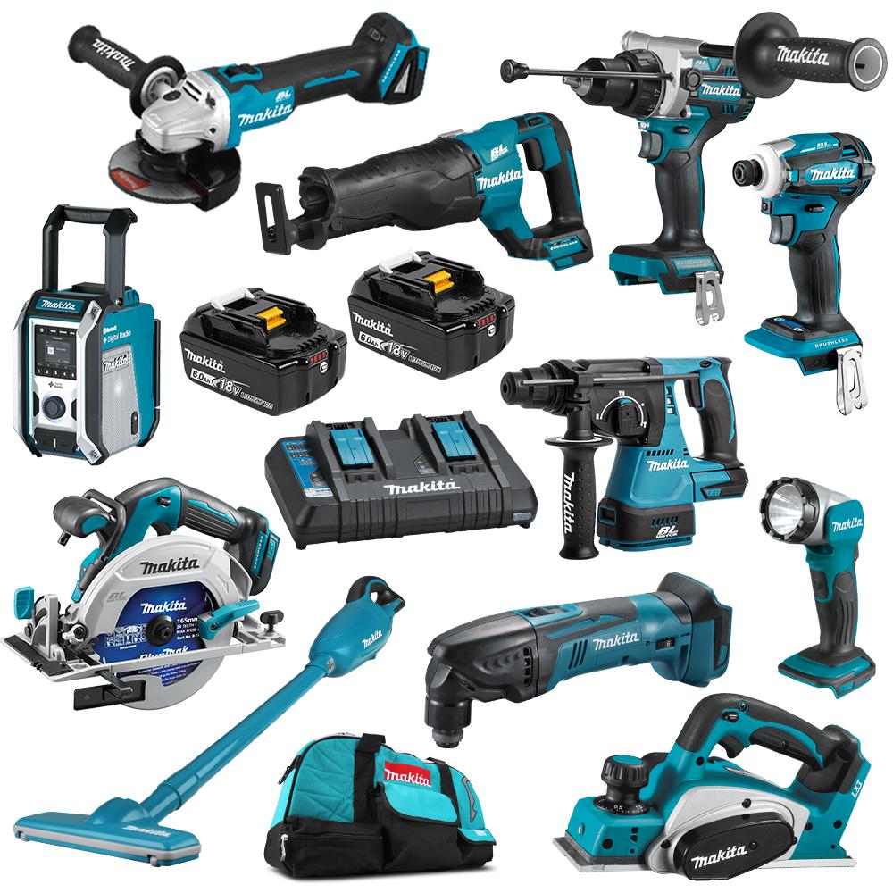Makita DLX1120GX1 18V 6.0Ah Li-ion LXT Cordless 11pce Combo Kit