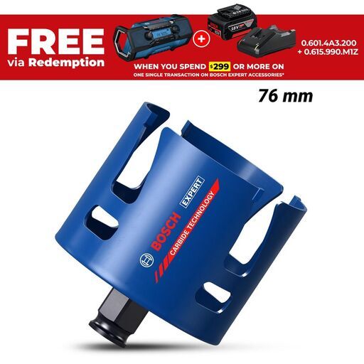 Bosch 2.608.900.473 EXPERT 76mm x 60mm Construction Material Hole Saw