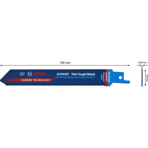 Bosch 2.608.900.360 EXPERT Thin Tough Metal S 922 EHM 150mm Reciprocating Saw Blade – image 2