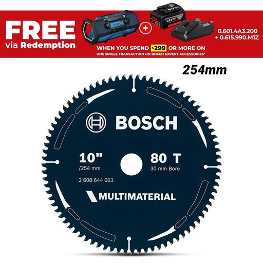 Bosch MM B 254X30-80 (2.608.644.603) EXPERT 254mm (10") 80T Multi-Material Circular Saw Blade