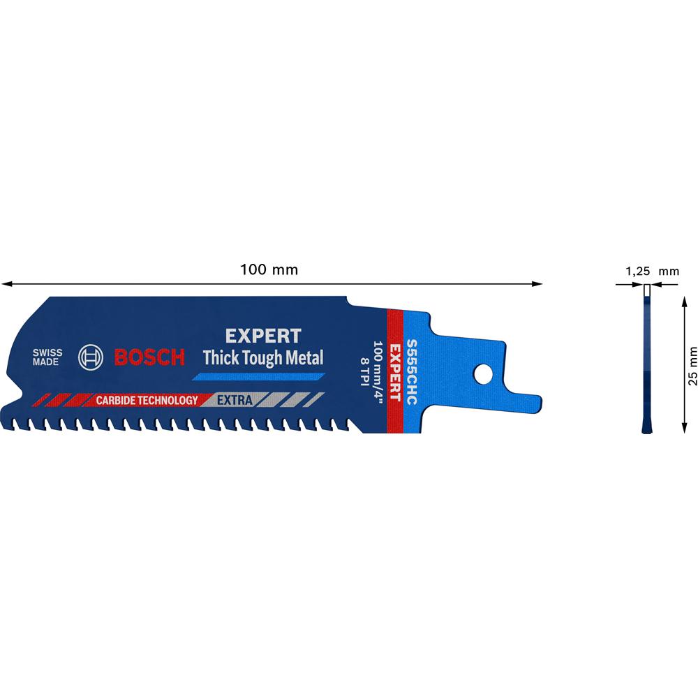 Bosch 2.608.900.364 EXPERT Thick Tough Metal S 555 CHC 100mm Reciprocating Saw Blade – image 14