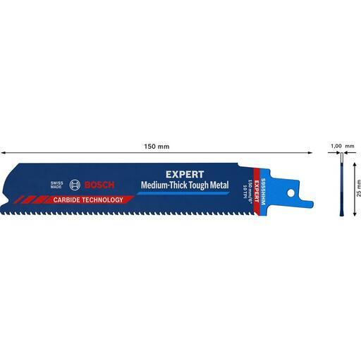 Bosch 2.608.900.373 EXPERT Medium Tough Metal S 955 HHM 150mm Reciprocating Saw Blade – image 8