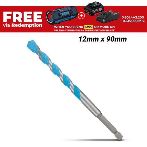 Bosch 2.608.900.583 EXPERT 12mm x 90mm x 150mm Hex-9 Multi-Construction Drill Bit