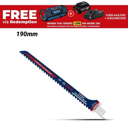 Bosch 2.608.900.384 EXPERT Wood with Metal S 715 LHM 190mm Reciprocating Saw Blade