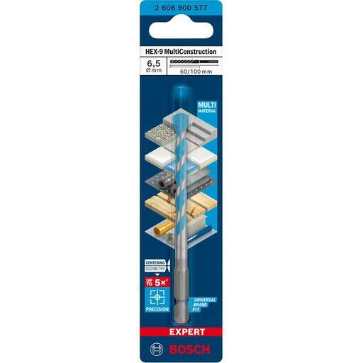 Bosch 2.608.900.577 EXPERT 6.5mm x 60mm x 100mm Hex-9 Multi-Construction Drill Bit – image 9