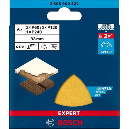 Bosch 2.608.900.832 EXPERT C470 93mm 60/120/240 Grit Sandpaper Set for Delta Sander - 6 Pack – image 7