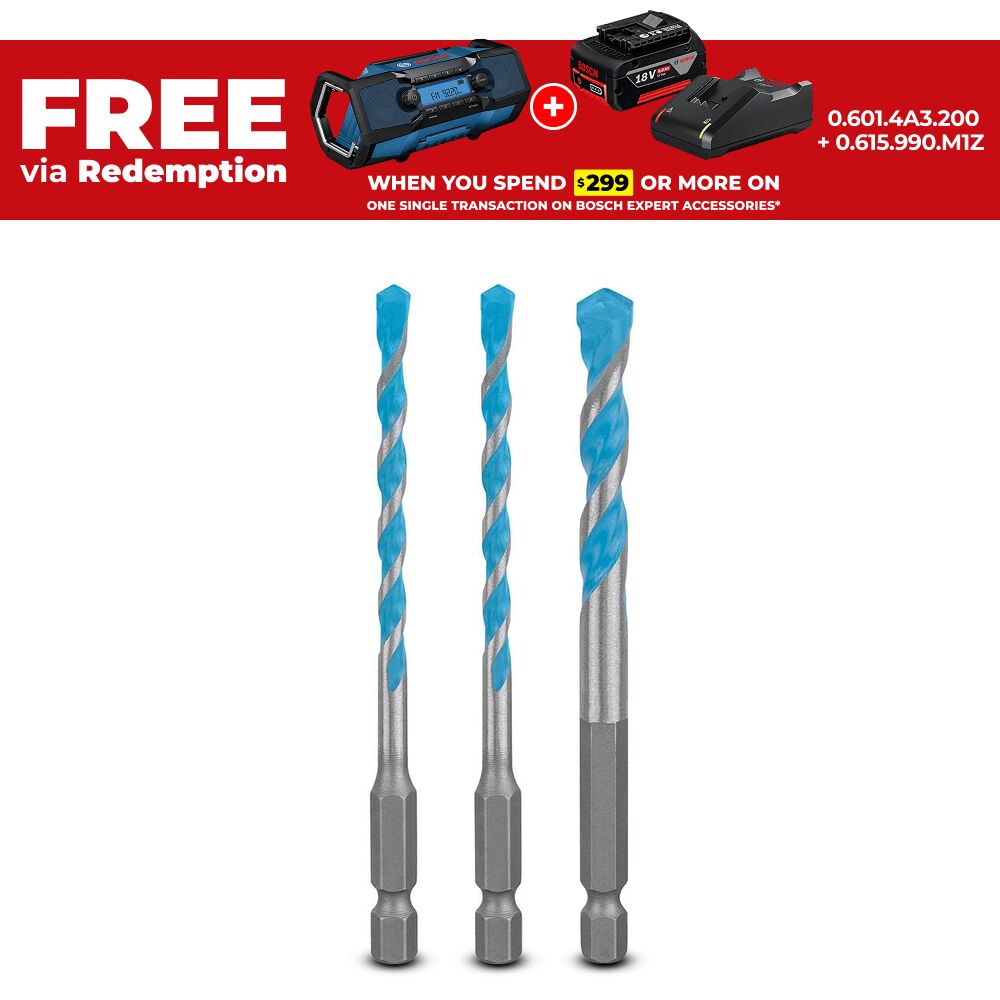 Bosch 2.608.900.584 EXPERT 3pce Hex-9 Multi-Construction Drill Bit Set – image 1