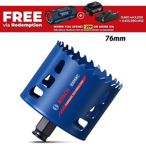 Bosch 2.608.900.436 EXPERT 76mm x 60mm Tough Material Hole Saw