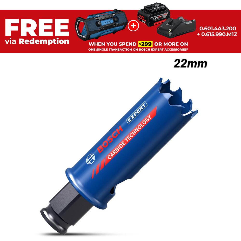 Bosch 2.608.900.420 EXPERT 22mm x 60mm Tough Material Hole Saw – image 1