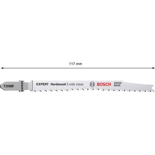 Bosch 2.608.900.543 EXPERT 3-Pack 117mm 13TPI T308BF 2-Side Clean Hardwood Jigsaw Blades – image 5