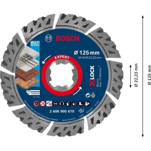 Bosch 2.608.900.670 EXPERT 125mm (5”) MultiMaterial X-LOCK Diamond Cutting Disc – image 4