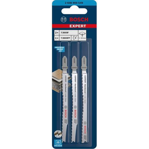 Bosch 2.608.900.549 EXPERT 3-Pack 117mm 13TPI T308BF & T308BFP 2-Side Clean Hardwood Jigsaw Blades – image 7