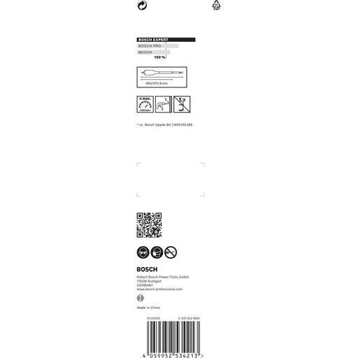 Bosch 2.608.900.347 EXPERT 20mm x 400mm Self Cut Speed Spade Drill Bit – image 7