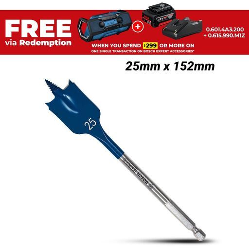 Bosch 2.608.900.322 EXPERT 25mm x 152mm Self Cut Speed Spade Drill Bit