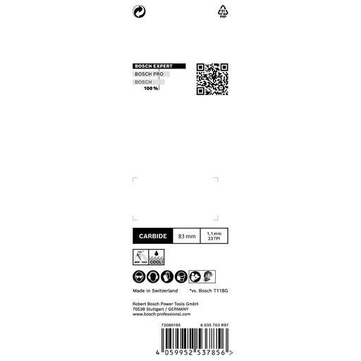 Bosch 2.608.900.561 EXPERT 3-Pack 83mm 23TPI AHM Stainless Steel Jigsaw Blades – image 7