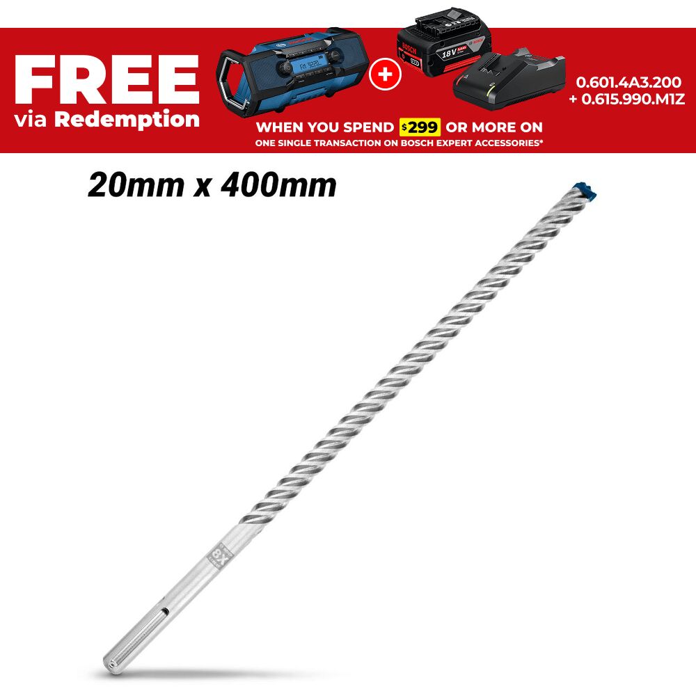 Bosch 2.608.900.229 EXPERT 20mm x 400mm x 520mm SDS MAX-8X Hammer Drill Bit – image 1
