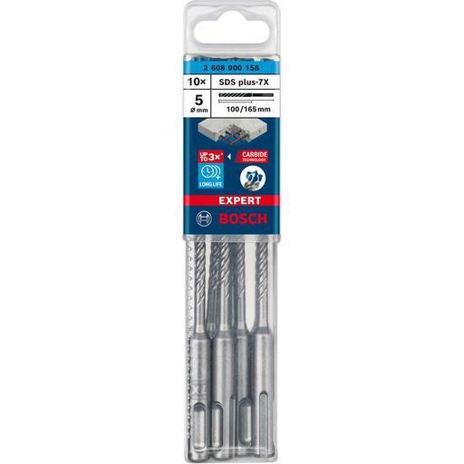 Bosch 2.608.900.158 EXPERT 10-Pack 5mm x 100mm x 165mm SDS Plus-7X Hammer Drill Bits – image 12