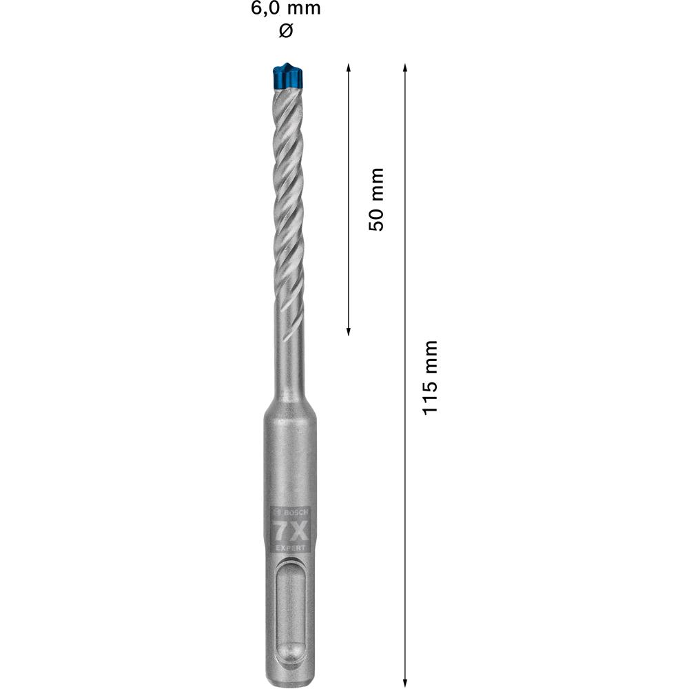 Bosch 2.608.900.159 EXPERT 10-Pack 6mm x 50mm x 115mm SDS Plus-7X Hammer Drill Bits – image 9