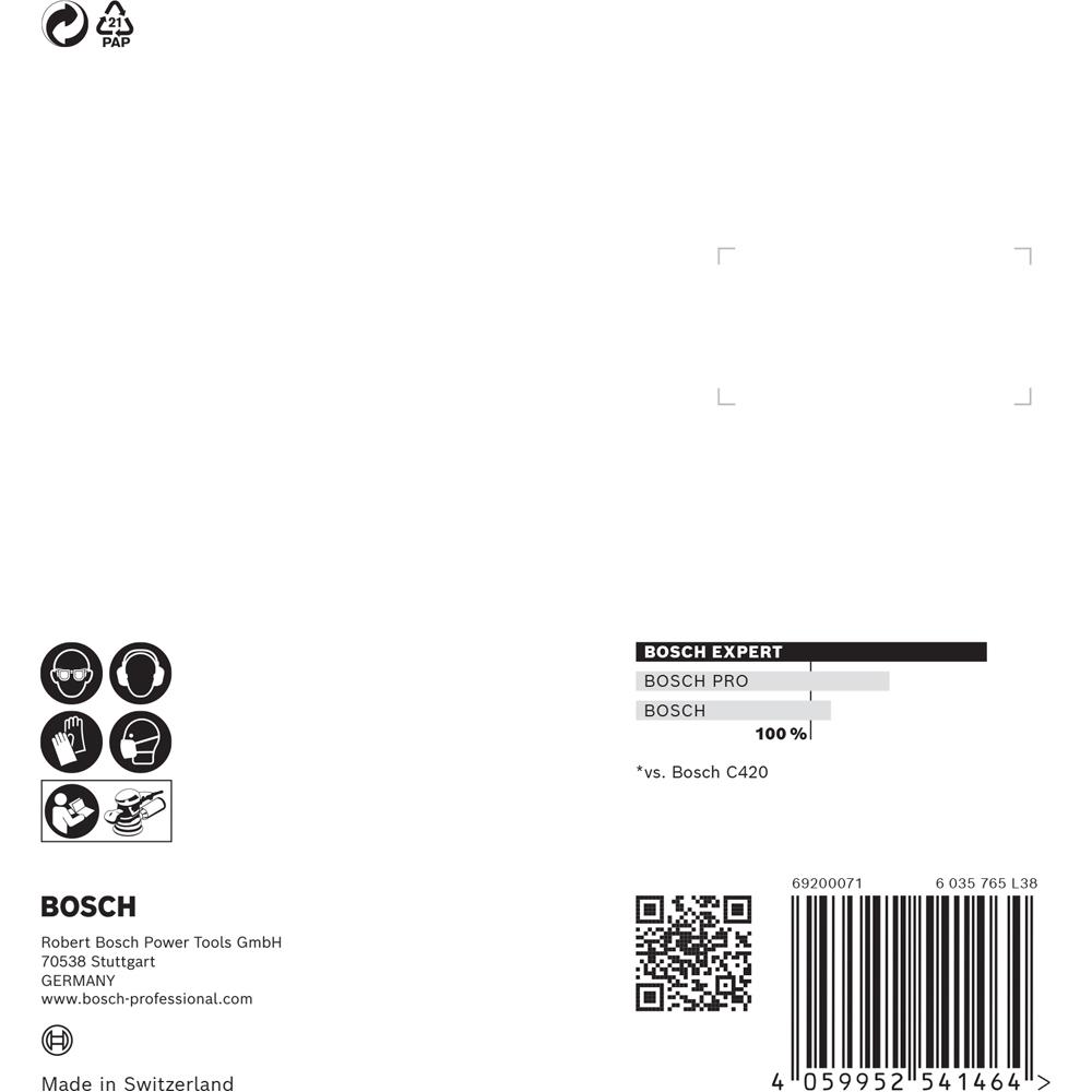 Bosch 2.608.900.808 EXPERT 5-Pack 125mm (5”) 180 Grit C470 Sandpaper Sanding Disc – image 7