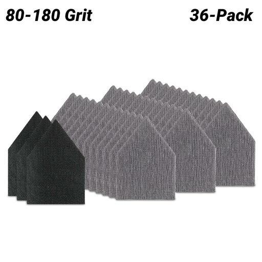 Milwaukee 48805406 36-Pack 80-180 Grit Pentagon Hook & Loop Net Sandpaper and Sponge Interface Pad for M12FDSS0 – image 2