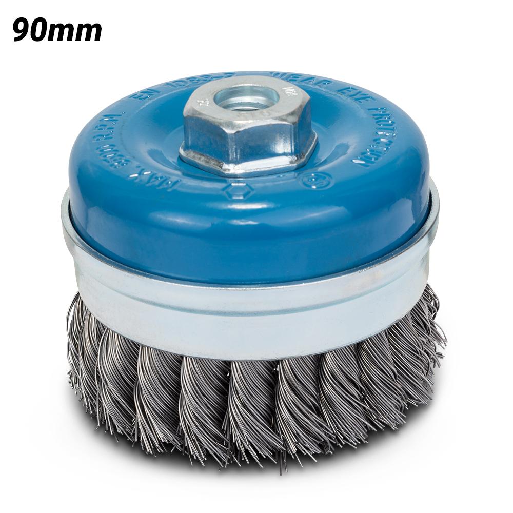 Bosch GWS TOPFB. 90GZ (1.608.614.001) 90mm Knotted 0.5mm Steel Wire Cup Brush – image 1
