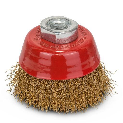 Bosch 1.608.614.020 70mm Crimped 0.3mm Brass Coated Wire Cup Brush – image 2