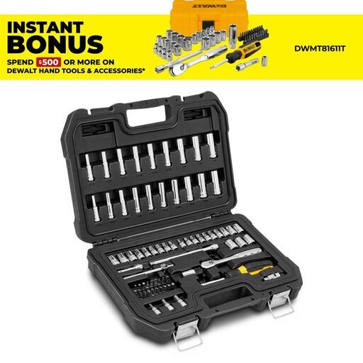 DeWalt DWMT19259 69pce 1/4" Drive Metric/AF Socket Set