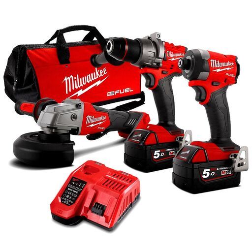 Milwaukee M18FPP3A3502B 18V 5.0Ah Li-ion Cordless Fuel 3pce Combo Kit Power Pack – image 2