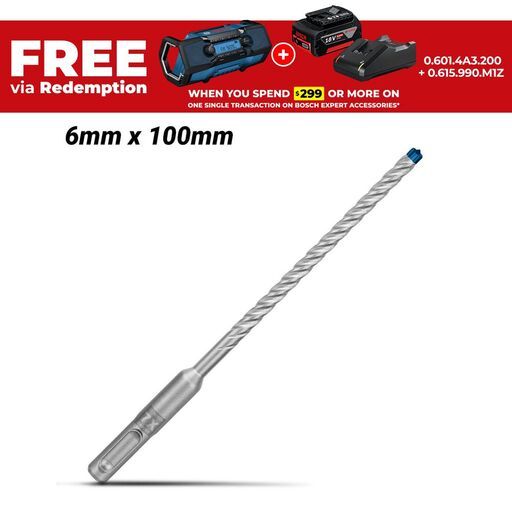 Bosch 2.608.900.072 EXPERT 6mm x 100mm SDS Plus-7X Hammer Drill Bit