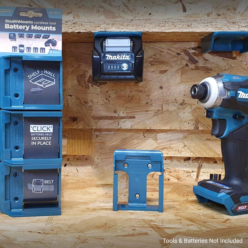 StealthMounts BM MK40 BLU 6 40V Makita XGT 6 Pack Blue Battery Mounts StealthMounts BM MK40 BLU 6 40V Makita XGT 6 Pack Blue Battery Mounts