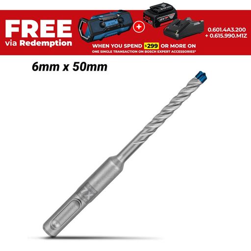 Bosch 2.608.900.071 EXPERT 6mm x 50mm SDS Plus-7X Hammer Drill Bit